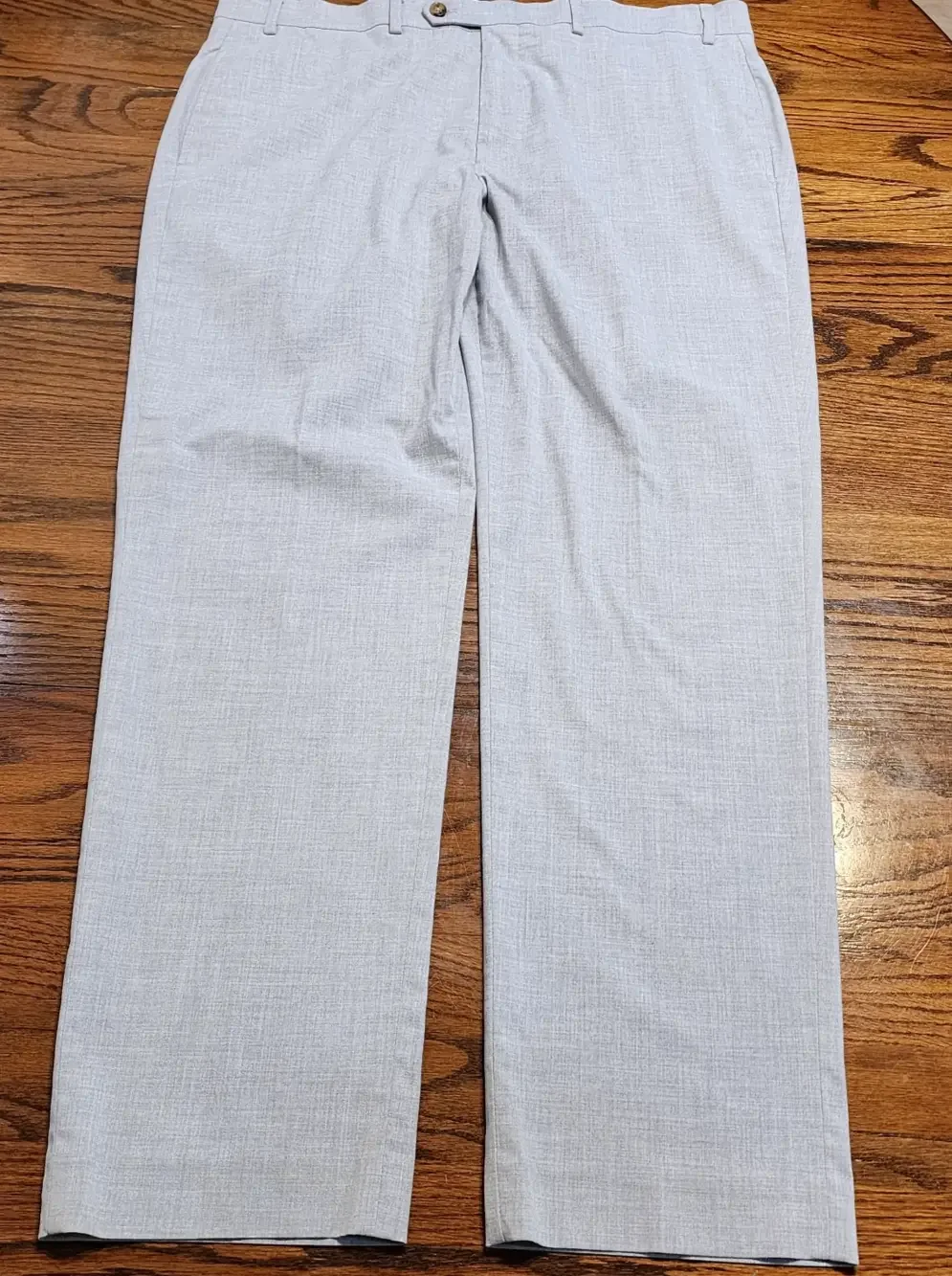 Lauren RALPH LAUREN UltraFlex Stretch Dress Pants Gray Flat Front 38 x32 Classic